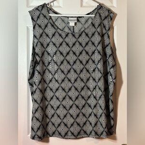 Fashion Bug Black and White Graphic Sleeveless Tank Top